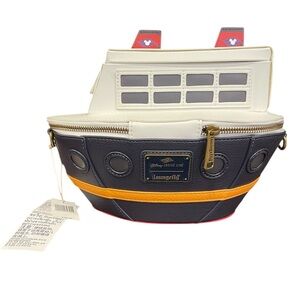 Loungefly Cruise Line Ship Belt Bag - Black, White, Orange